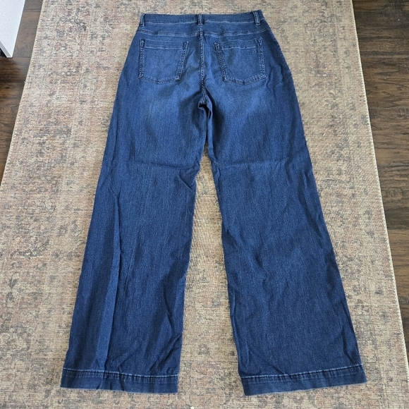 DL1961 Hepburn Wide Leg High Rise Blue Jeans Denim Vintage 33" Blue Tide Size 31 - Picture 7 of 8